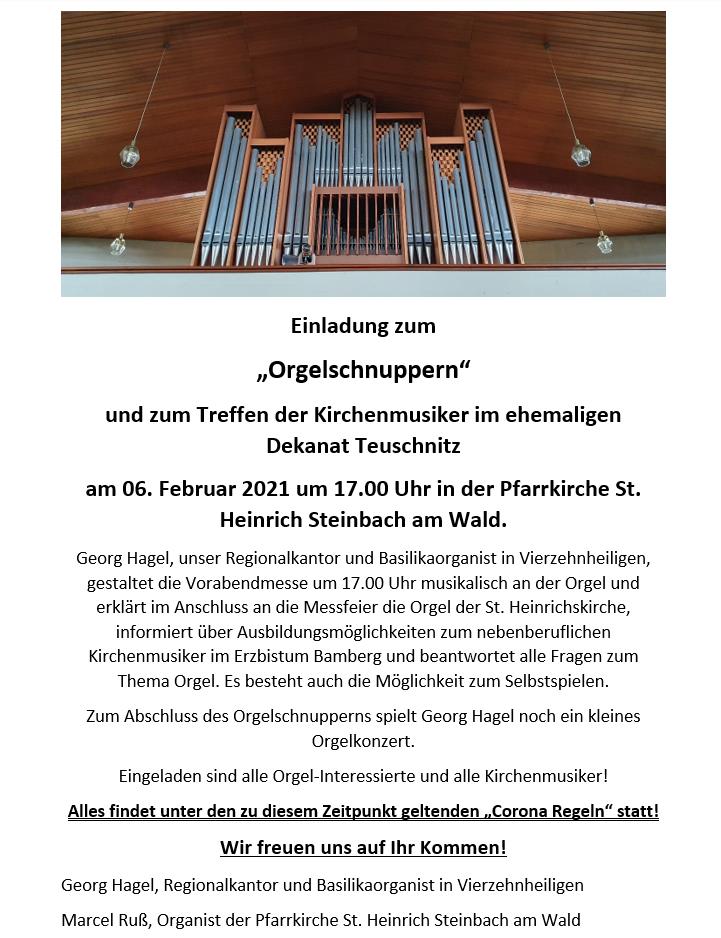 Einladung Orgelschnuppern 2021