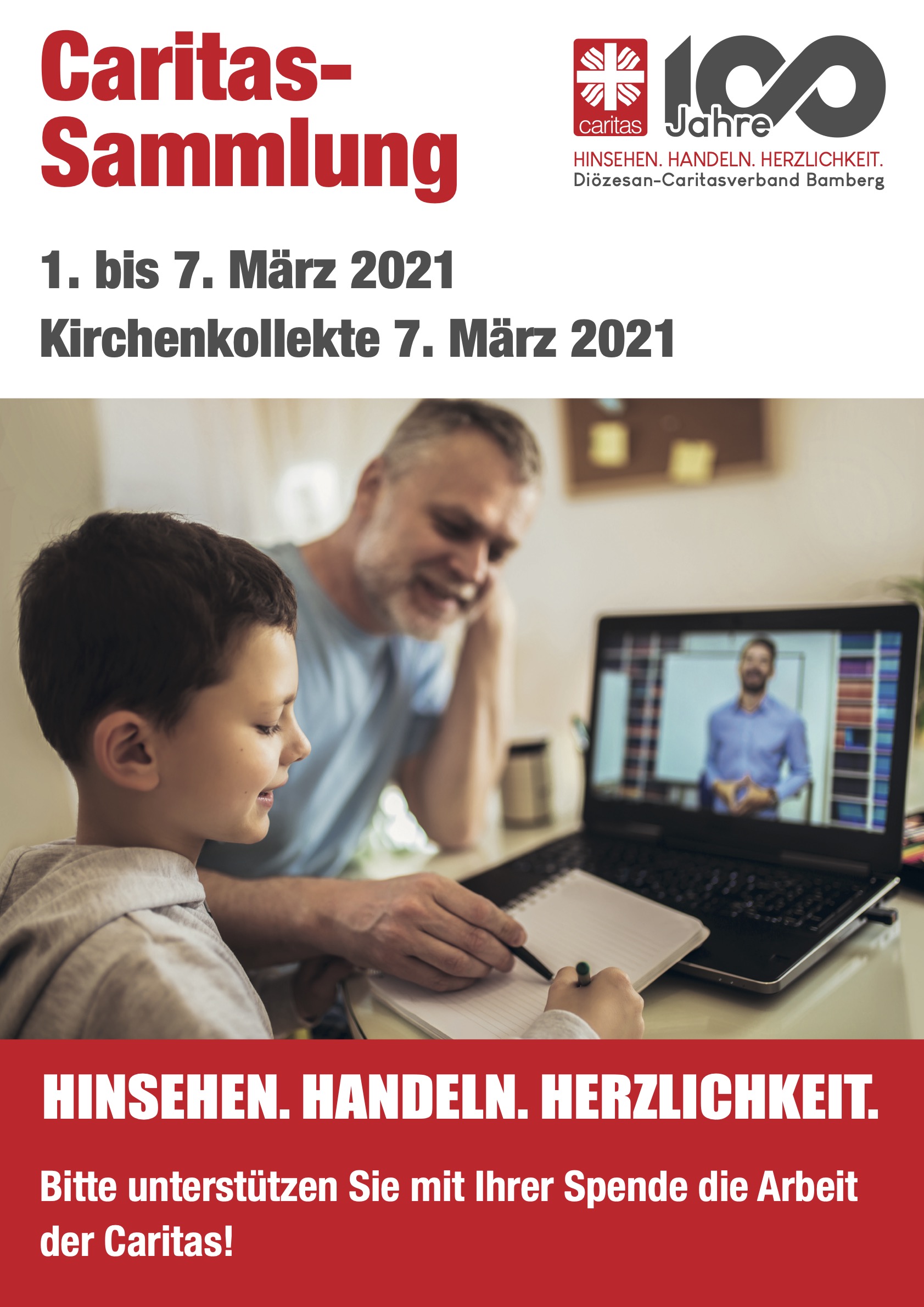 Plakat zur Caritas-Frühjahrssammlung 2021