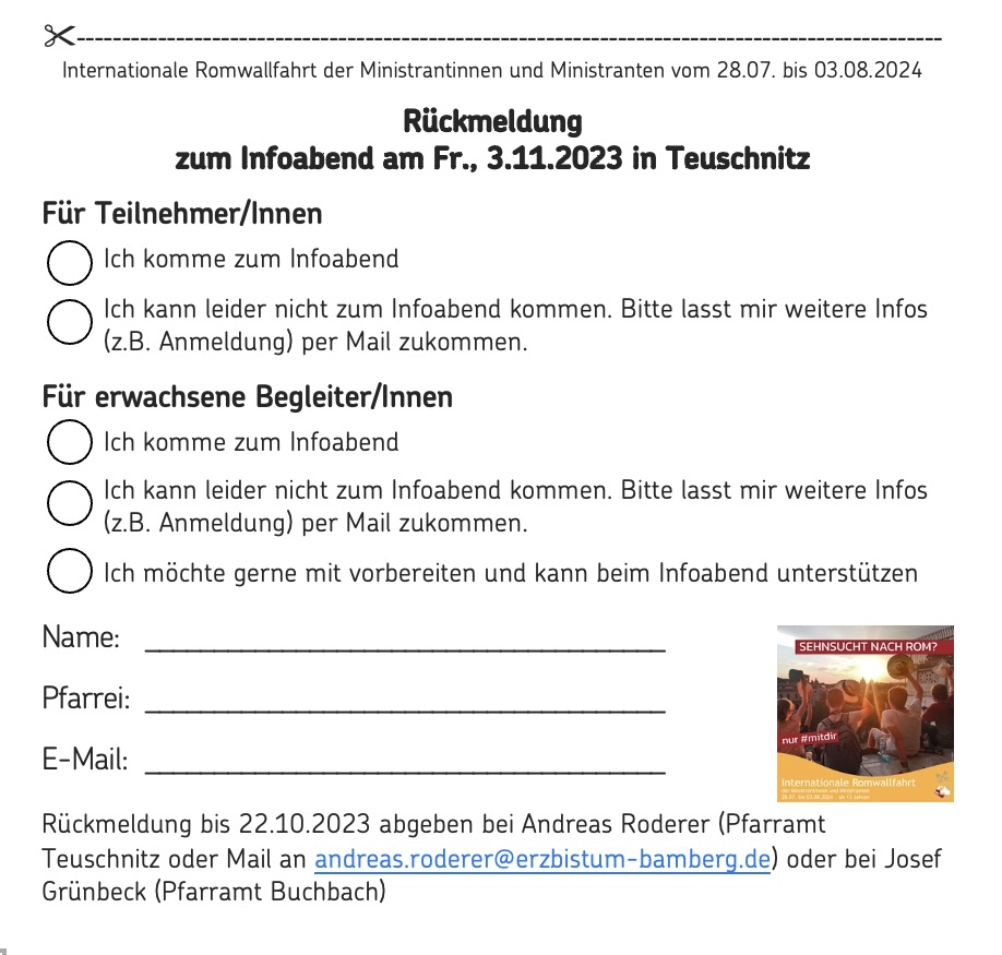 Rom24 Infoabend Rückmeldezettel